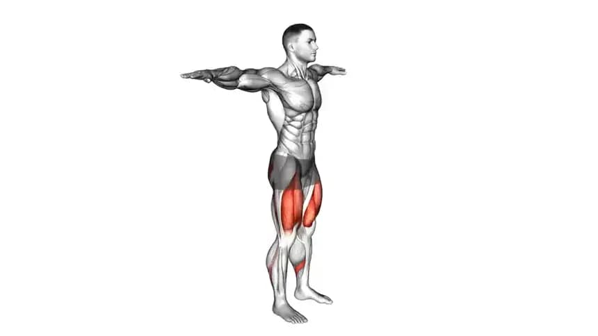 تصویر یک فرد در حال انجام حرکت اسکات عمیق (پاتی اسکات) با فرم صحیح